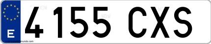 Ejemplo de matrícula española 4155 CXS