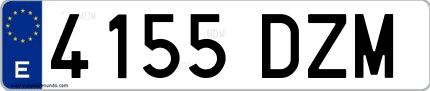 Ejemplo de matrícula española 4155 DZM
