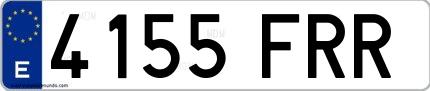 Ejemplo de matrícula española 4155 FRR