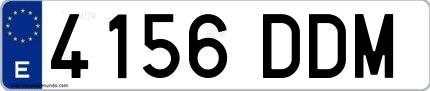 Ejemplo de matrícula española 4156 DDM