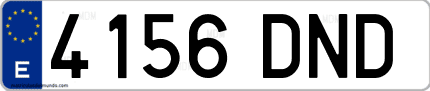 Ejemplo de matrícula de coche ordinaria 4156 DND