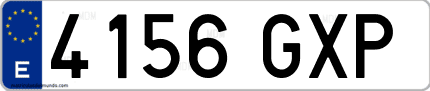 Ejemplo de matrícula de coche ordinaria 4156 GXP