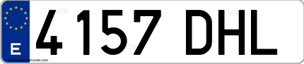 Ejemplo de matrícula de coche ordinaria 4157 DHL