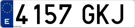 Ejemplo de matrícula de coche ordinaria 4157 GKJ