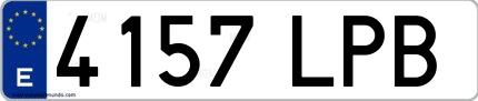 Ejemplo de matrícula española 4157 LPB