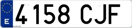 Ejemplo de matrícula española 4158 CJF