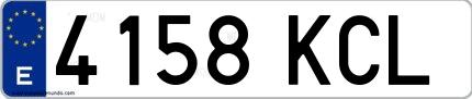 Ejemplo de matrícula española 4158 KCL