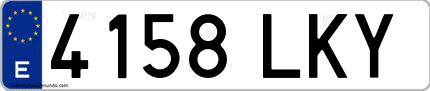 Ejemplo de matrícula española 4158 LKY
