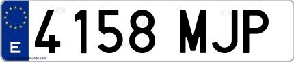 Ejemplo de matrícula española 4158 MJP