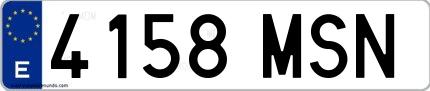 Ejemplo de matrícula española 4158 MSN