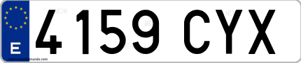 Ejemplo de matrícula de coche ordinaria 4159 CYX