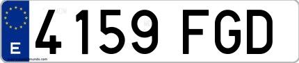 Ejemplo de matrícula española 4159 FGD