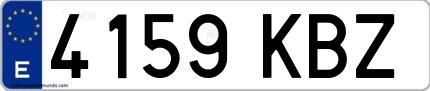 Ejemplo de matrícula española 4159 KBZ