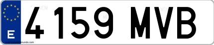 Ejemplo de matrícula española 4159 MVB
