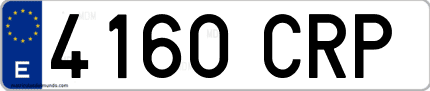 Ejemplo de matrícula de coche ordinaria 4160 CRP
