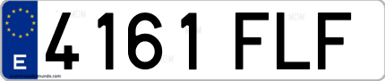 Ejemplo de matrícula de coche ordinaria 4161 FLF