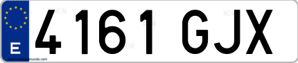 Ejemplo de matrícula de coche ordinaria 4161 GJX