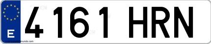 Ejemplo de matrícula española 4161 HRN