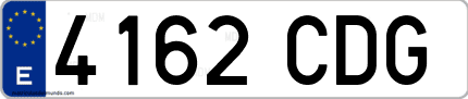 Ejemplo de matrícula de coche ordinaria 4162 CDG