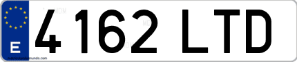 Ejemplo de matrícula de coche ordinaria 4162 LTD