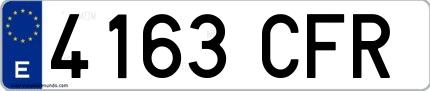 Ejemplo de matrícula española 4163 CFR