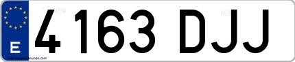 Ejemplo de matrícula española 4163 DJJ