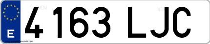 Ejemplo de matrícula española 4163 LJC