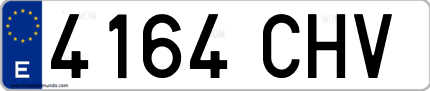 Ejemplo de matrícula de coche ordinaria 4164 CHV