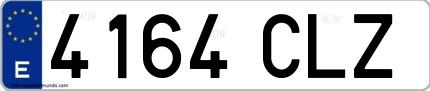 Ejemplo de matrícula española 4164 CLZ