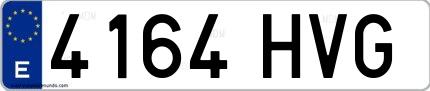 Ejemplo de matrícula española 4164 HVG