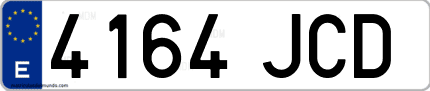 Ejemplo de matrícula de coche ordinaria 4164 JCD
