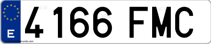 Ejemplo de matrícula de coche ordinaria 4166 FMC
