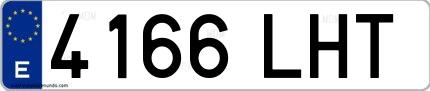 Ejemplo de matrícula española 4166 LHT