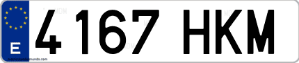 Ejemplo de matrícula de coche ordinaria 4167 HKM