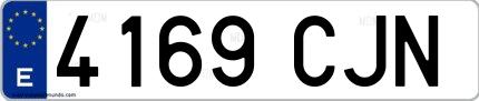 Ejemplo de matrícula española 4169 CJN