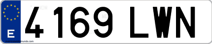 Ejemplo de matrícula de coche ordinaria 4169 LWN