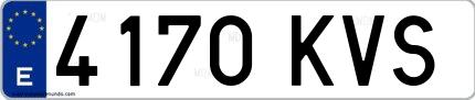 Ejemplo de matrícula española 4170 KVS