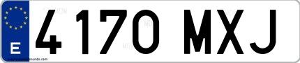 Ejemplo de matrícula española 4170 MXJ