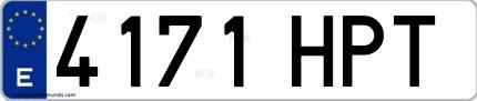 Ejemplo de matrícula española 4171 HPT