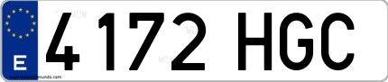 Ejemplo de matrícula española 4172 HGC