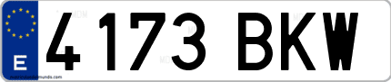 Ejemplo de matrícula de coche ordinaria 4173 BKW