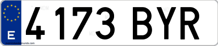 Ejemplo de matrícula de coche ordinaria 4173 BYR