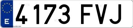 Ejemplo de matrícula española 4173 FVJ