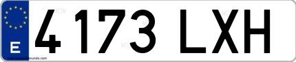 Ejemplo de matrícula española 4173 LXH