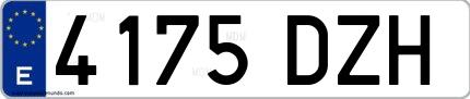 Ejemplo de matrícula española 4175 DZH