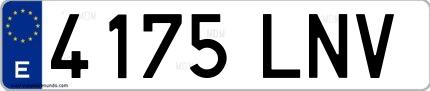 Ejemplo de matrícula española 4175 LNV