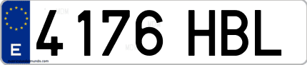 Ejemplo de matrícula de coche ordinaria 4176 HBL