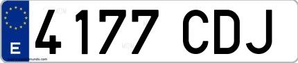 Ejemplo de matrícula española 4177 CDJ