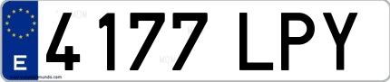 Ejemplo de matrícula española 4177 LPY