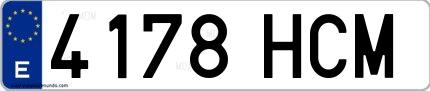 Ejemplo de matrícula española 4178 HCM
